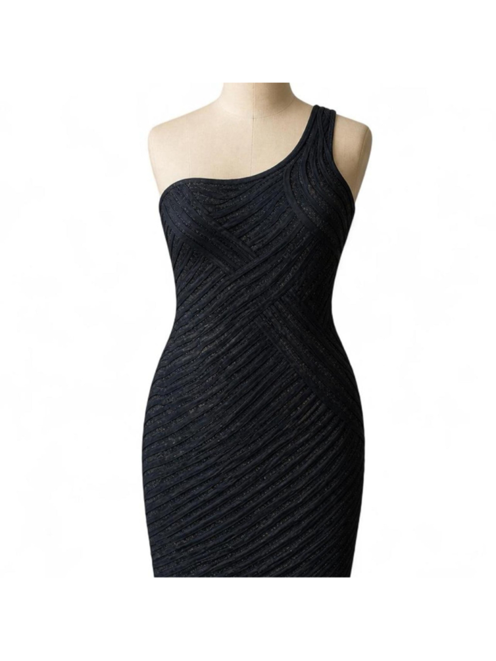 Aspeed design black bodycon dress with silver glitter